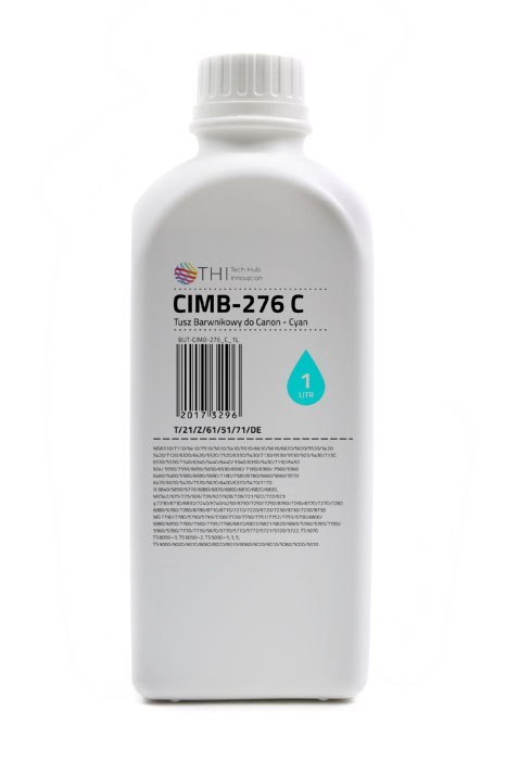 PRODUKT NA ZAMÓWIENIE, MOQ: 80SZT ŁĄCZNIE WSZYSTKICH KOLORÓW. Butelka Cyan Canon 1L Tusz Barwnikowy (Dye) INK-MATE CIMB276 THI