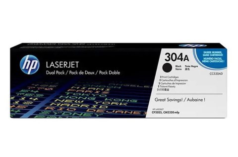 Oryginalny Toner Black HP Color LaserJet CP2025, CM2320 (304A CC530AD) (DWUPAK)