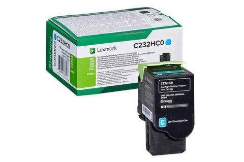 Oryginalny Toner Cyan Lexmark C2325 (C232HC0)