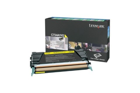 Oryginalny Toner Yellow Lexmark C734, C736, X734, X736, X738 (C734A1YG)