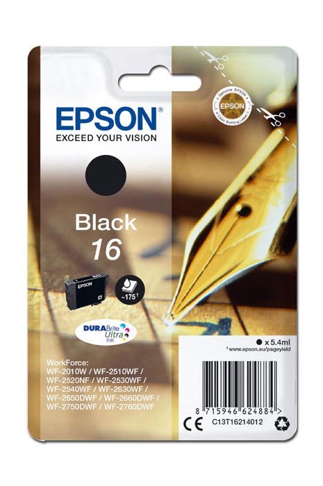 Oryginalny Tusz Black Epson 16 (T1621, C13T16214012)