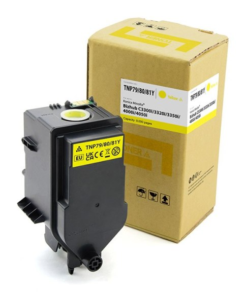 Toner Cartridge Web Yellow Minolta TNP79Y zamiennik AAJW250, AAJW2D0 UWAGA- nie pasują do Minolty C3350 (znaczenie ma brak lite Cartridge Web