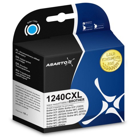 Asarto Tusz Asarto do Brother 1240CXL | LC1240C | 1450 str. | cyan