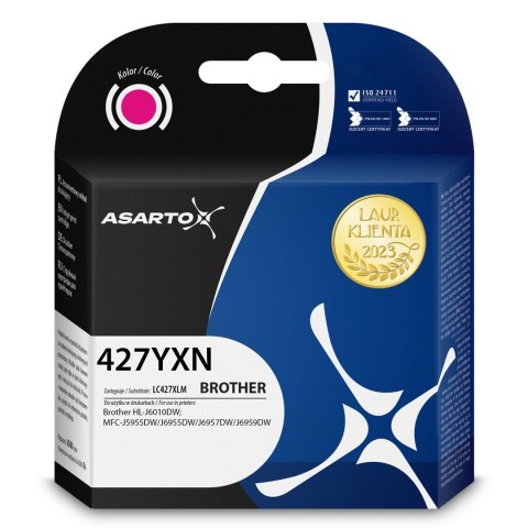 Asarto Tusz Asarto do Brother 427MXN | LC427XLM | 5000 str. | magenta