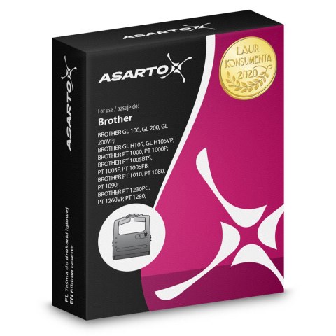 Asarto Taśma Asarto do Brother R231N | TZE231 | black/WT | 12mm*8m