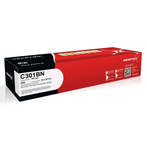 Asarto Toner Asarto do Oki C301BN | 44973536 | 2200 str. | black