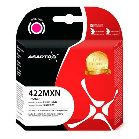 Asarto Tusz Asarto do Brother 422MXN | LC422XLM | 1500 str. | 19ml | magenta