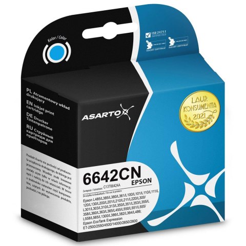 Asarto Tusz Asarto do Epson 6642CN | C13T66424A | 6500 str. | cyan