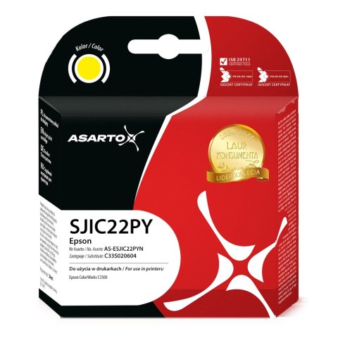 Asarto Tusz Asarto do Epson SJIC22PY | C33S020604 | 34ml | yellow