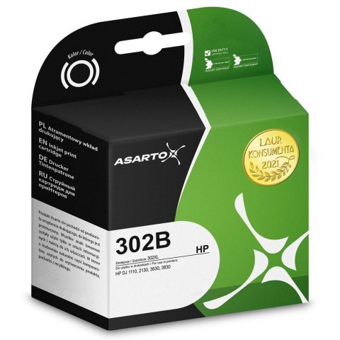 Asarto Tusz Asarto do HP 302XL | 302BXL | F6U68AE | 480 str. | black
