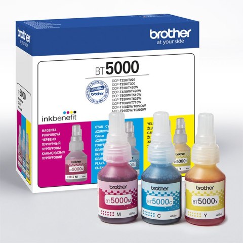 Brother Tusz Brother do DCP-T300/T500W/T700W, MFC-T800W | 3x 5 000 str. | CMY