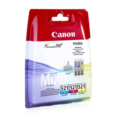 Canon Tusz Canon CLI521 do iP-3600/4600, MP-540/620/630/980 | 3 x 9 ml | CMY