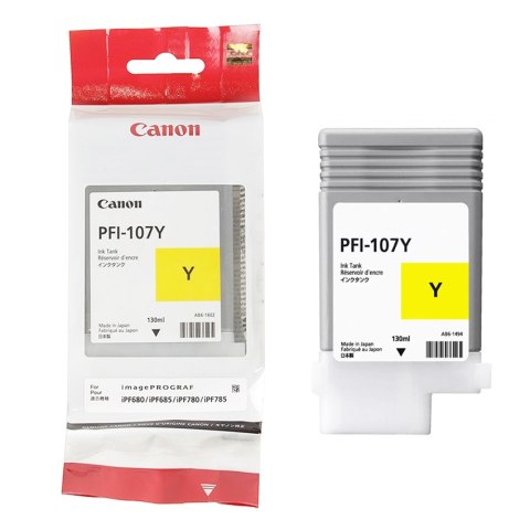 Canon Tusz Canon PFI-107Y do iPF670/680/685/770/780/785 | 130ml | yellow
