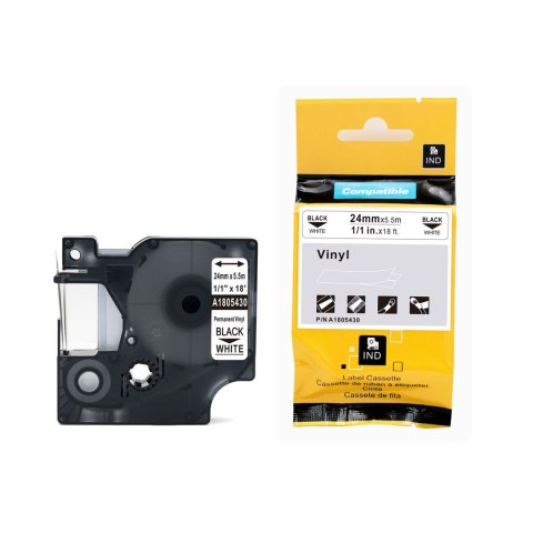 Dymo Dymo RHINO taśma winylowa 24mm czarna na białym
