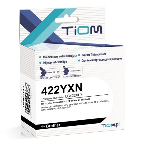 Tiom Tusz Tiom do Brother 422YXN | LC422XLY | 1500 str. | 19ml | yellow
