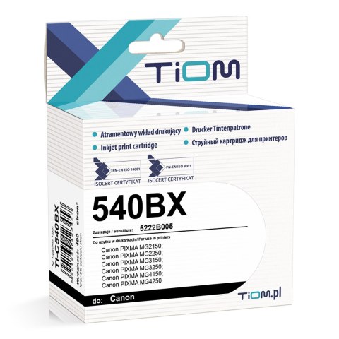 Tiom Tusz Tiom do Canon 540BX | 5222B005 | 15ml | 670 str. | black