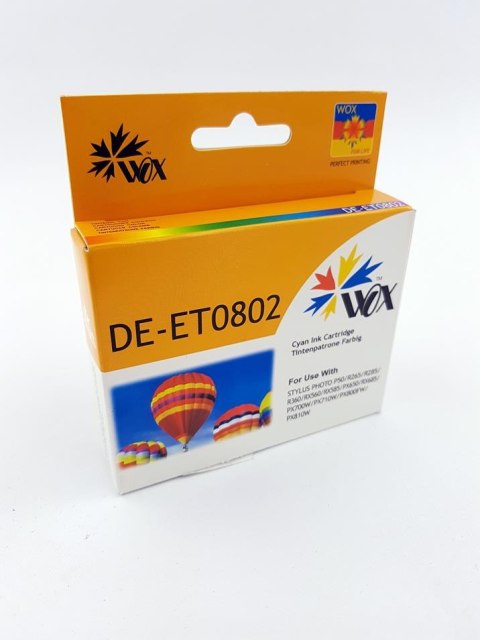 Tusz Wox Cyan EPSON T0802 zamiennik C13T08024010 Wox