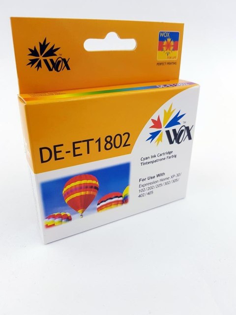 Tusz Wox Cyan EPSON T1802 zamiennik C13T18024010 Wox