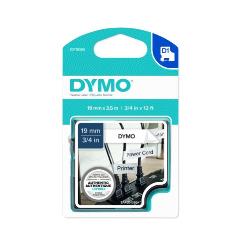 Dymo Dymo taśma do drukarek etykiet, D1 16958 | 19mm x 3.5m | czarny/biały | NYLONOWA