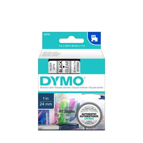 Dymo Dymo taśma do drukarek etykiet, D1 53710 | 24mm x 7m | czarny / przezroczysty