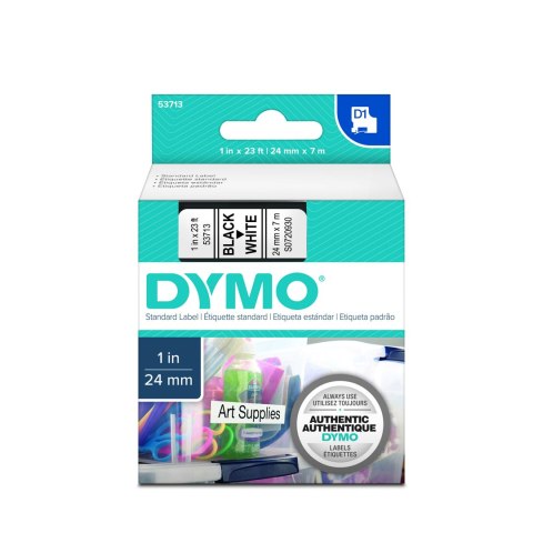 Dymo Dymo taśma do drukarek etykiet, D1 53713 | 24mm x 7m | czarny / biały