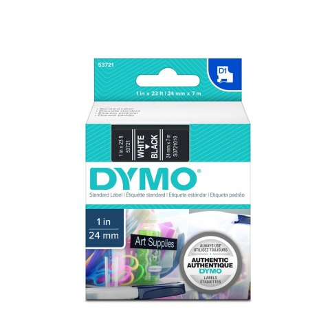 Dymo Dymo taśma do drukarek etykiet, D1 53721 | 24mm x 7m | biały / czarny
