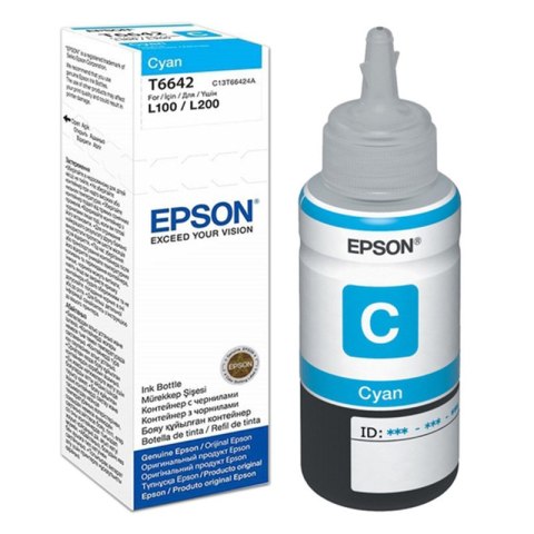 Epson Butelka z tuszem Epson T6642 do L-100/200/210/300/355/550 | 70ml | cyan