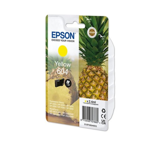 Epson Tusz Epson 604 do WorkForce WF2910/2930/2935/2950 | 130str.| 2,4ml | yellow