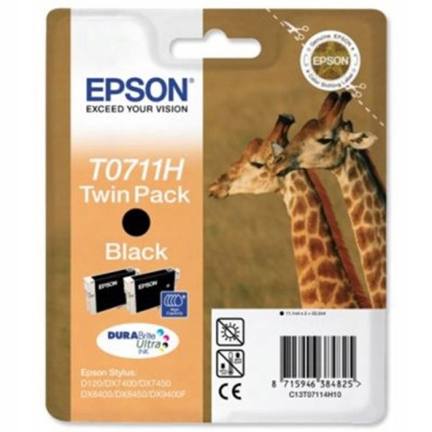 Epson Tusz Epson T0711H do D120,SX-205/405/515 | 2 x 11,1ml | black