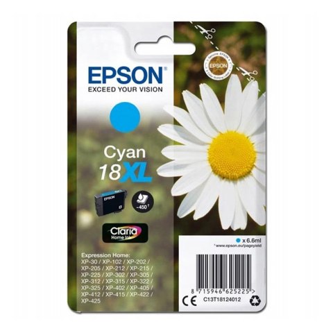 Epson Tusz Epson T1812 do XP-102/202/302/305/402/405 | 6,6ml | cyan
