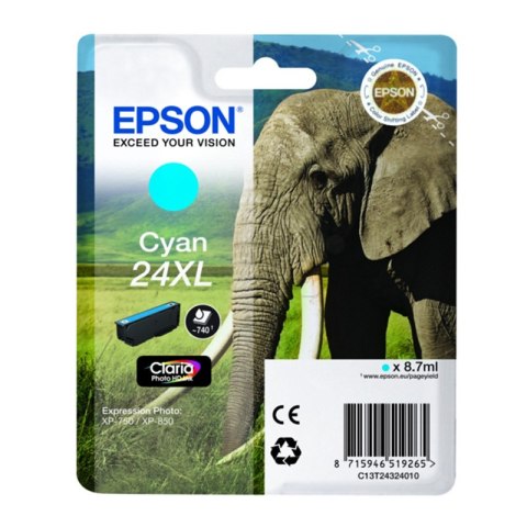 Epson Tusz Epson T2432 XL do XP-750/850 | 8,7ml | cyan