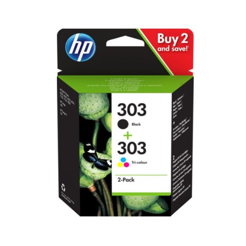 HP Zestaw tuszy HP 303 CMY+BK HP Envy Photo 6200/7100/7800 | 165CMY-200BKstr