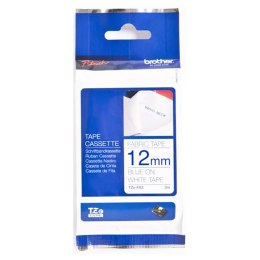 Brother Taśma Brother 12mm x 3m niebieski nadruk / białe tło