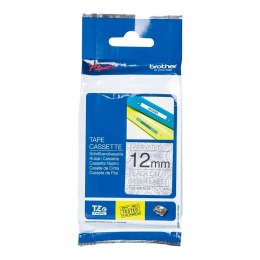 Brother Taśma Brother 12mm x 4m czarny nadruk / silver lace tło