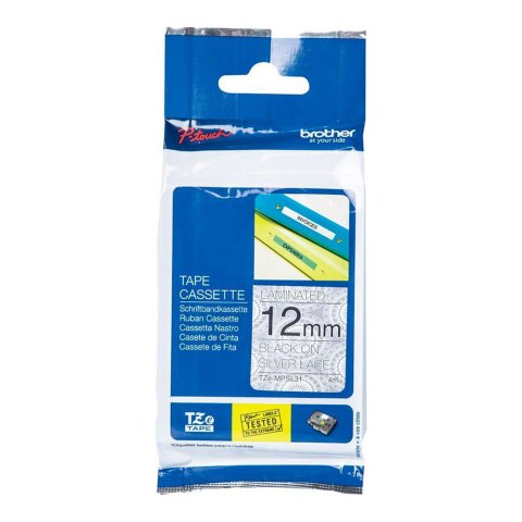 Brother Taśma Brother 12mm x 4m czarny nadruk / silver lace tło