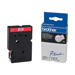 Brother Taśma Brother laminowana 12mm x 7,7m czerwony nadruk / przezroczyste tło