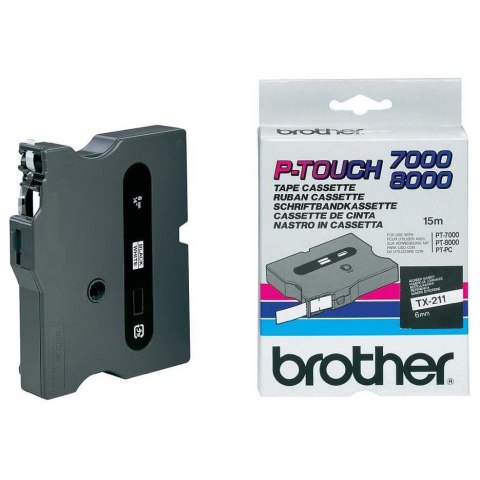 Brother Taśma Brother laminowana 12mm x 8m biały nadruk / czarne tło