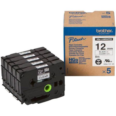 Brother Taśma Brother laminowana 12mm x 8m czarny nadruk / przezroczyste tło