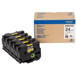 Brother Taśma Brother laminowana 24mm x 8m czarny nadruk / żółte tło