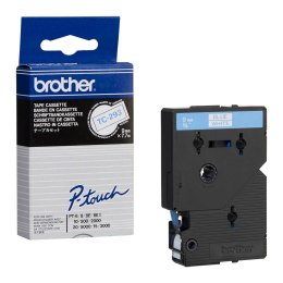 Brother Taśma Brother laminowana 9mm x 7,7m niebieski nadruk / białe tło