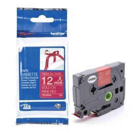 Brother Taśma Brother wstążka 12mm x 4m złoty nadruk / czerwone tło