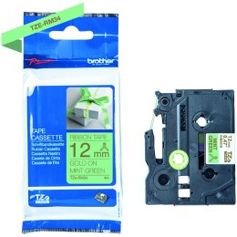 Brother Taśma Brother wstążka 12mm x 4m złoty nadruk / jasnozielone tło