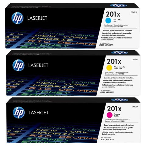HP Zestaw trzech tonerów HP 201X | 3 x 2300 str | CMY