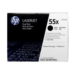 HP Zestaw dwóch tonerów HP 55XD do LaserJet P3015, M525 | 2 x 12 500 str. | black