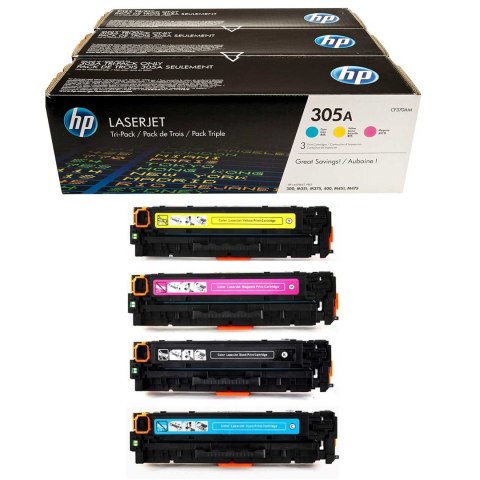 HP Zestaw trzech tonerów HP 305A do LJ Pro 300 color M375/475 | 3 x 2 600 str. |CMY