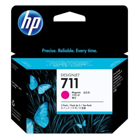HP Zestaw trzech tuszy HP 711 do Designjet T120/520 | 3 x 29ml | magenta