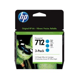 HP Zestaw trzech tuszy HP 712 | 3x 29ml | cyan