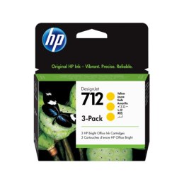 HP Zestaw trzech tuszy HP 712 | 3x 29ml | yellow