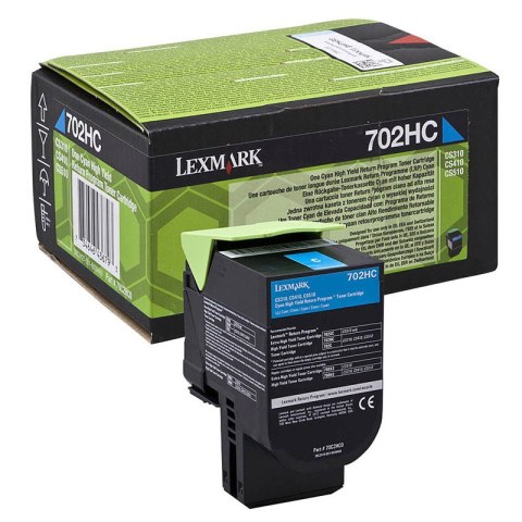 Lexmark Kaseta z tonerem Lexmark 702HCE do CS-310/510 | korporacyjny | 3 000 str. | cyan