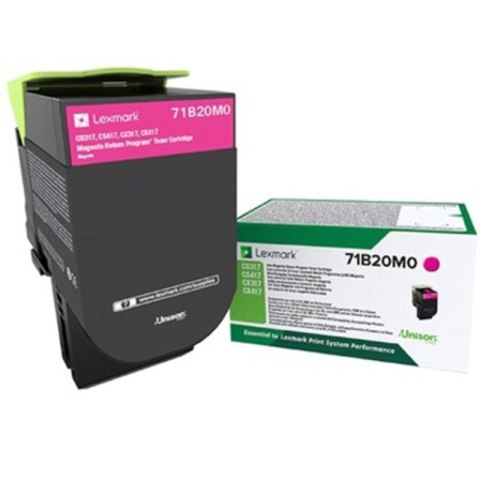 Lexmark Kaseta z tonerem Lexmark 71B20M0 do CS/CX3 | zwrotny | 2 300 str. | magenta